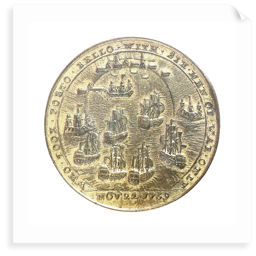 Medal commemorating Admiral Edward Vernon (1684-1757) and the capture of Porto Bello, 1739; reverse by unknown