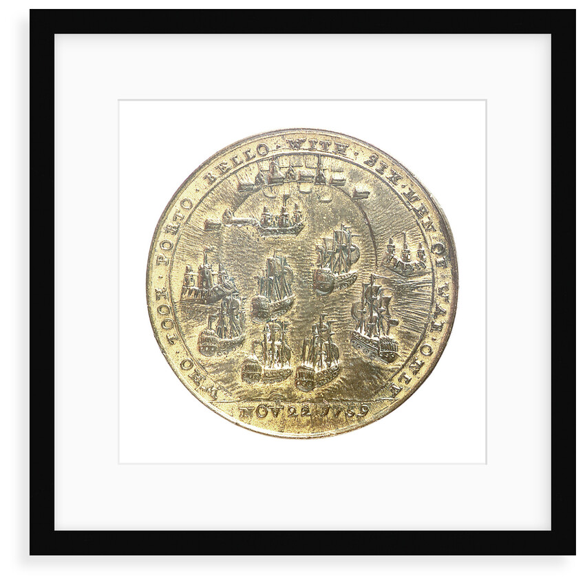 Medal commemorating Admiral Edward Vernon (1684-1757) and the capture of Porto Bello, 1739; reverse by unknown