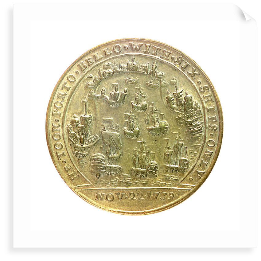 Medal commemorating Admiral Edward Vernon (1684-1757) and the capture of Porto Bello, 1739; reverse by Unknown