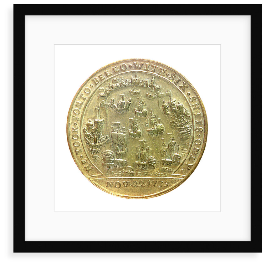 Medal commemorating Admiral Edward Vernon (1684-1757) and the capture of Porto Bello, 1739; reverse by Unknown