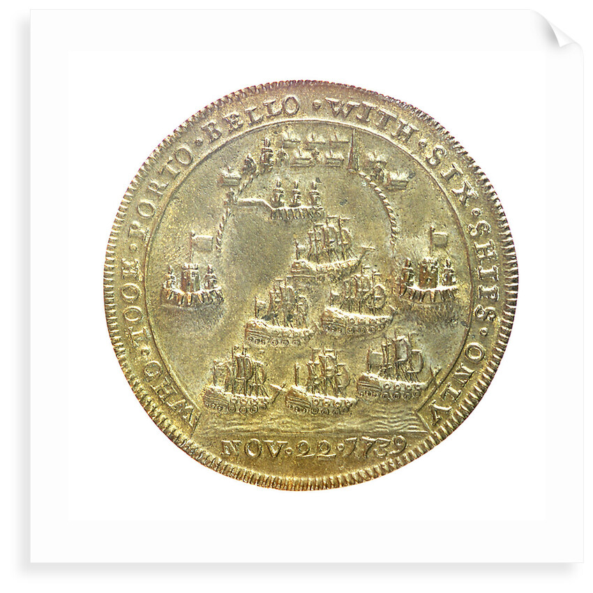 Medal commemorating Admiral Edward Vernon (1684-1757) and the capture of Porto Bello, 1739; reverse by unknown