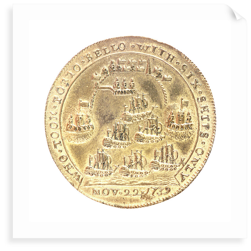 Medal commemorating Admiral Edward Vernon (1684-1757) and the capture of Porto Bello, 1739; reverse by Unknown