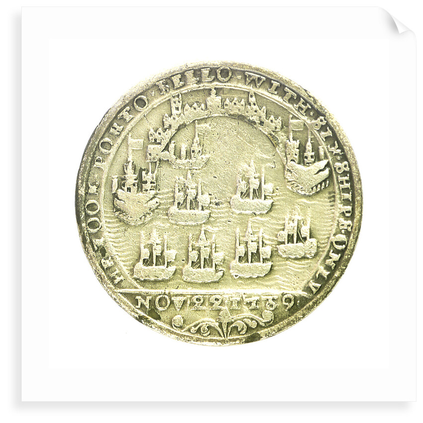 Medal commemorating Admiral Edward Vernon (1684-1757) and the capture of Porto Bello, 1739; reverse by unknown