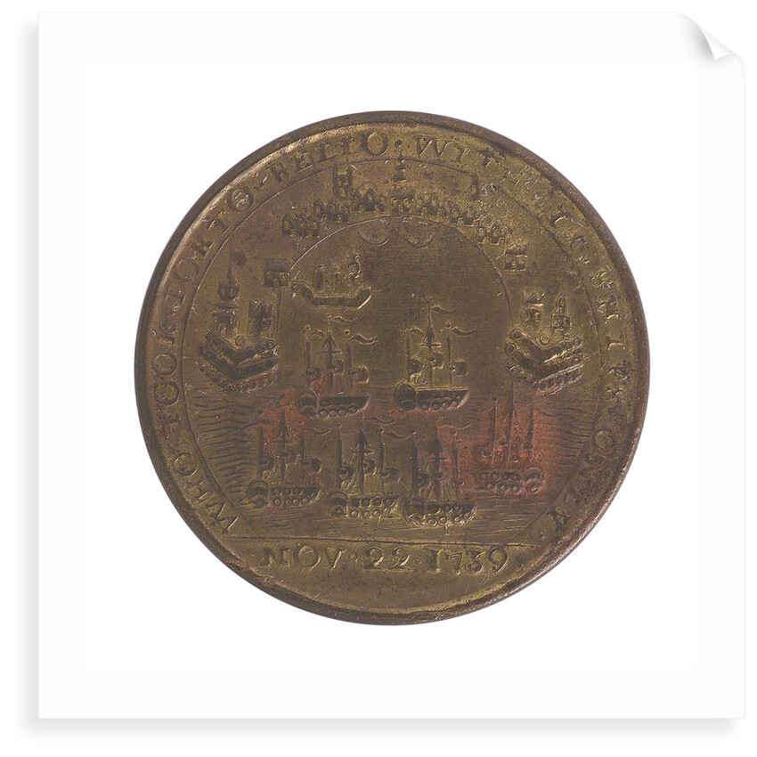 Medal commemorating Admiral Edward Vernon (1684-1757) and the capture of Porto Bello, 1739; reverse by unknown