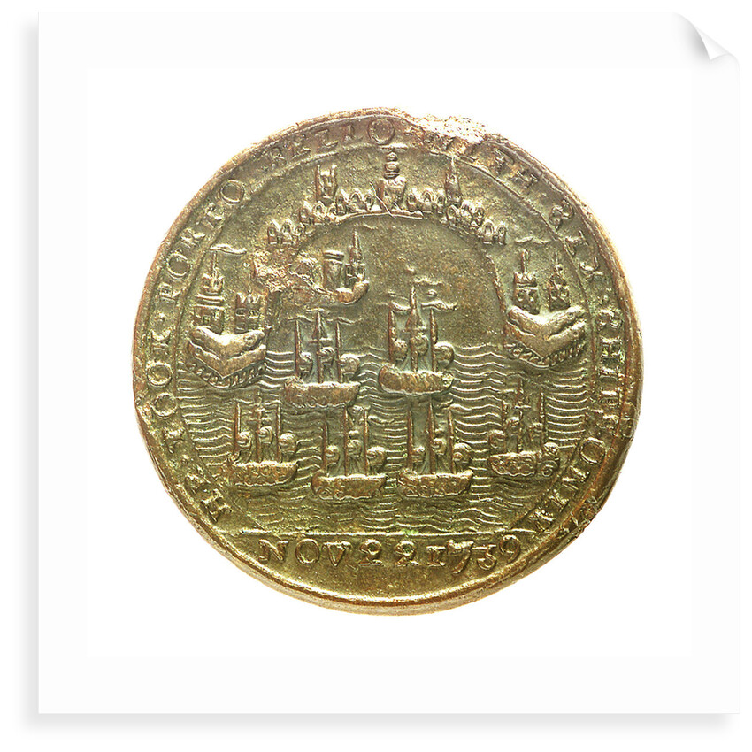 Medal commemorating Admiral Edward Vernon (1684-1757) and the capture of Porto Bello, 1739; reverse by unknown