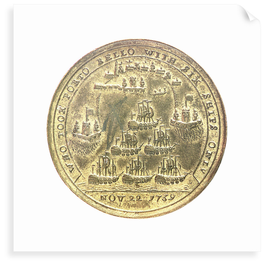 Medal commemorating Admiral Edward Vernon (1684-1757) and the capture of Porto Bello, 1739; reverse by Unknown