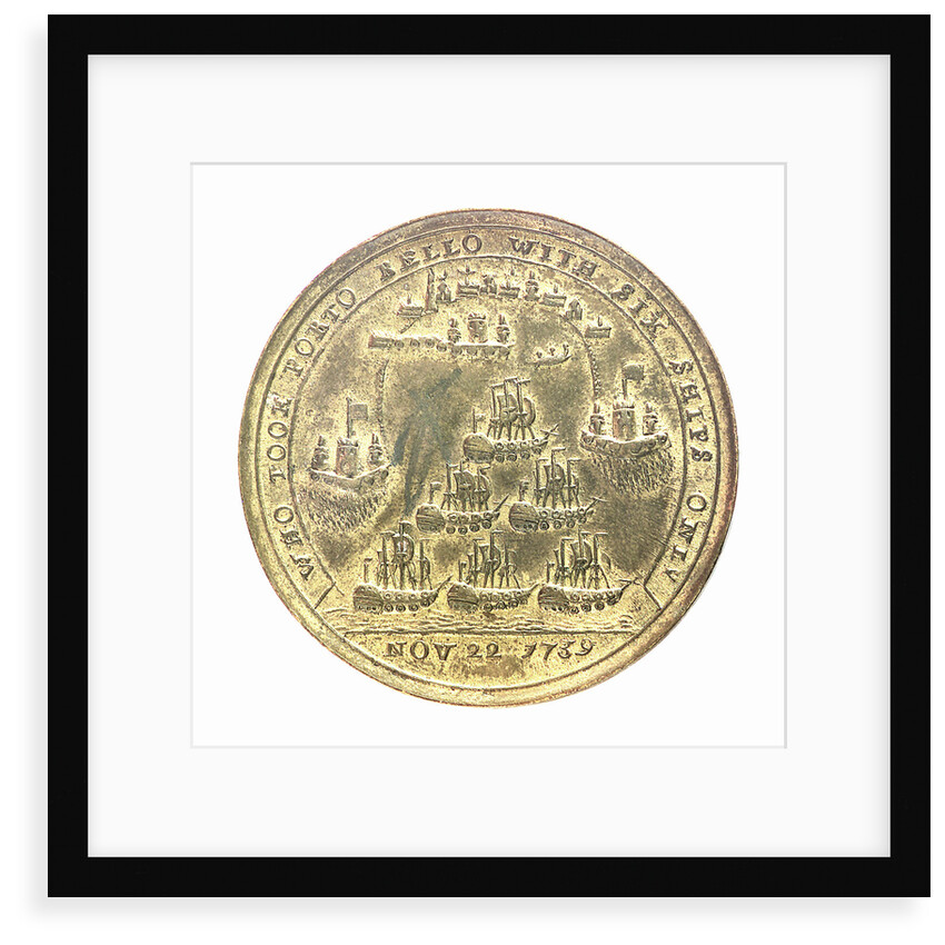 Medal commemorating Admiral Edward Vernon (1684-1757) and the capture of Porto Bello, 1739; reverse by Unknown