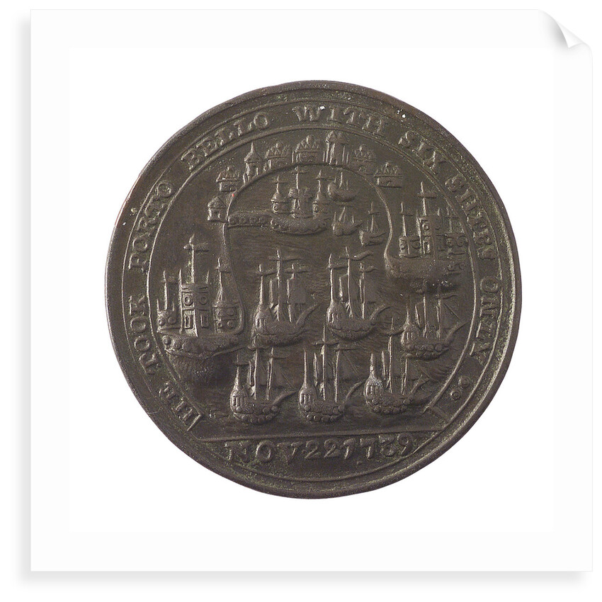 Medal commemorating Admiral Edward Vernon (1684-1757) and the capture of Porto Bello, 1739; reverse by unknown