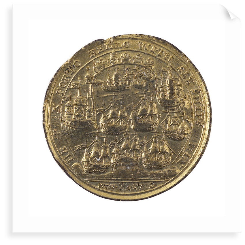 Medal commemorating Admiral Edward Vernon (1684-1757) and the capture of Porto Bello, 1739; reverse by unknown