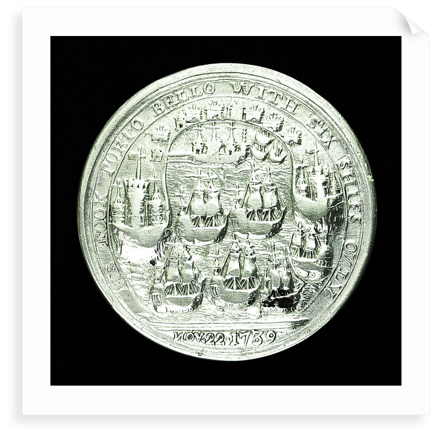 Medal commemorating Admiral Edward Vernon (1684-1757) and the capture of Porto Bello, 1739; reverse by Unknown