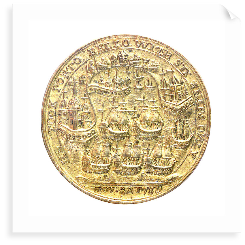 Medal commemorating Admiral Edward Vernon (1684-1757) and the capture of Porto Bello, 1739; reverse by unknown