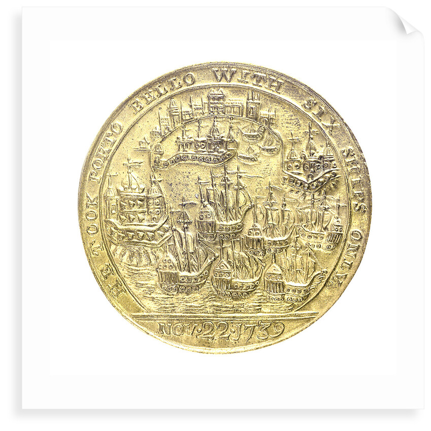 Medal commemorating Admiral Edward Vernon (1684-1757) and the capture of Porto Bello, 1739; reverse by unknown