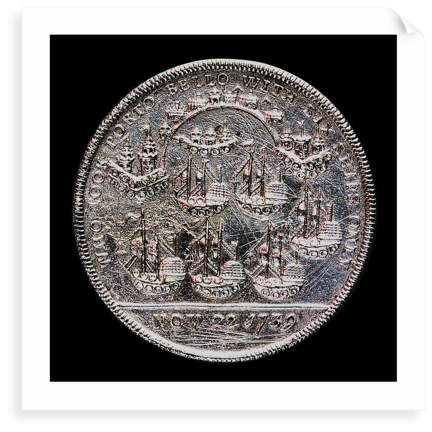 Medal commemorating Admiral Edward Vernon (1684-1757) and the capture of Porto Bello, 1739; reverse by Unknown