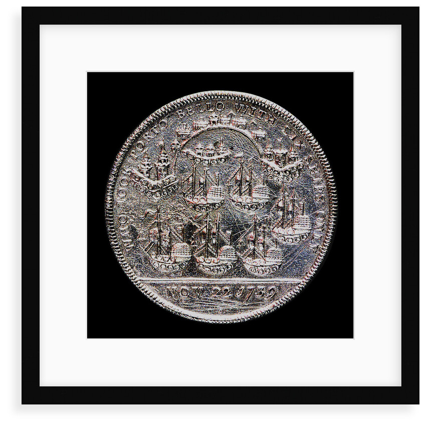 Medal commemorating Admiral Edward Vernon (1684-1757) and the capture of Porto Bello, 1739; reverse by Unknown