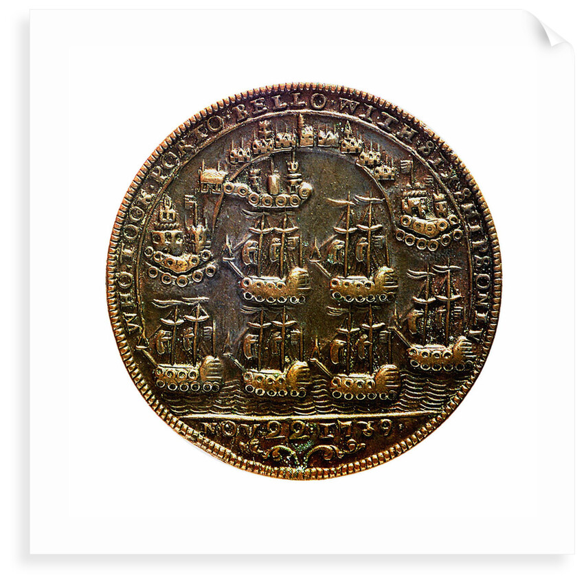 Medal commemorating Admiral Edward Vernon (1684-1757) and the capture of Porto Bello, 1739; reverse by unknown