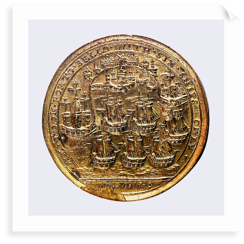 Medal commemorating Admiral Edward Vernon (1684-1757) and the capture of Porto Bello, 1739; reverse by I. Giles