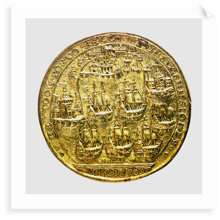 Medal commemorating Admiral Edward Vernon (1684-1757) and the capture of Porto Bello, 1739; reverse by unknown