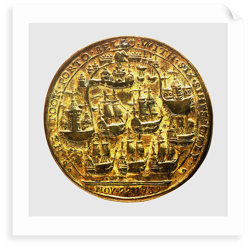 Medal commemorating Admiral Edward Vernon (1684-1757) and the capture of Porto Bello, 1739; reverse by unknown