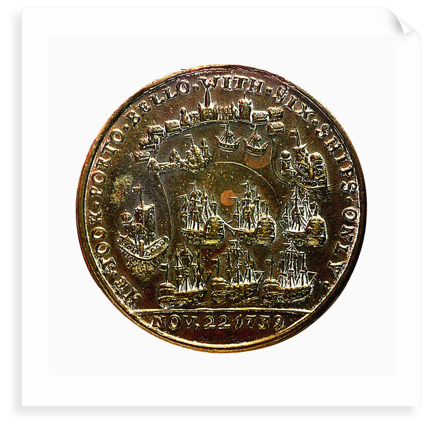 Medal commemorating Admiral Edward Vernon (1684-1757) and the capture of Porto Bello, 1739; reverse by unknown
