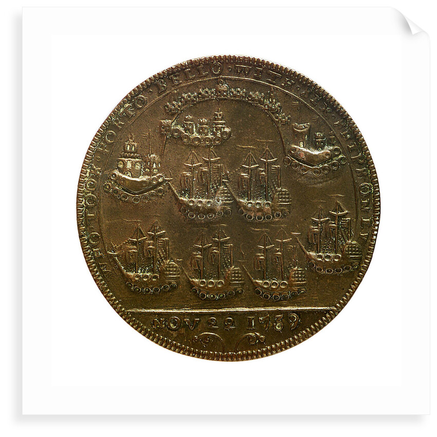 Medal commemorating Admiral Edward Vernon (1684-1757) and the capture of Porto Bello, 1739; reverse by unknown