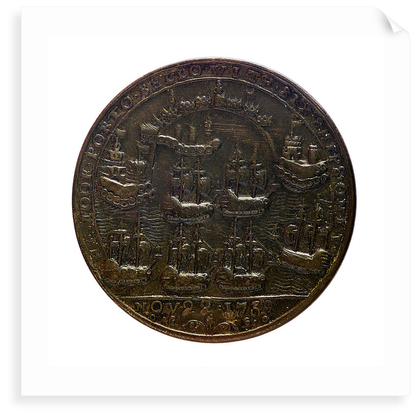 Medal commemorating Admiral Edward Vernon (1684-1757) and the capture of Porto Bello, 1739; reverse by unknown