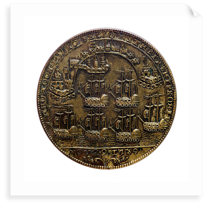 Medal commemorating Admiral Edward Vernon (1684-1757) and the capture of Porto Bello, 1739; reverse by unknown