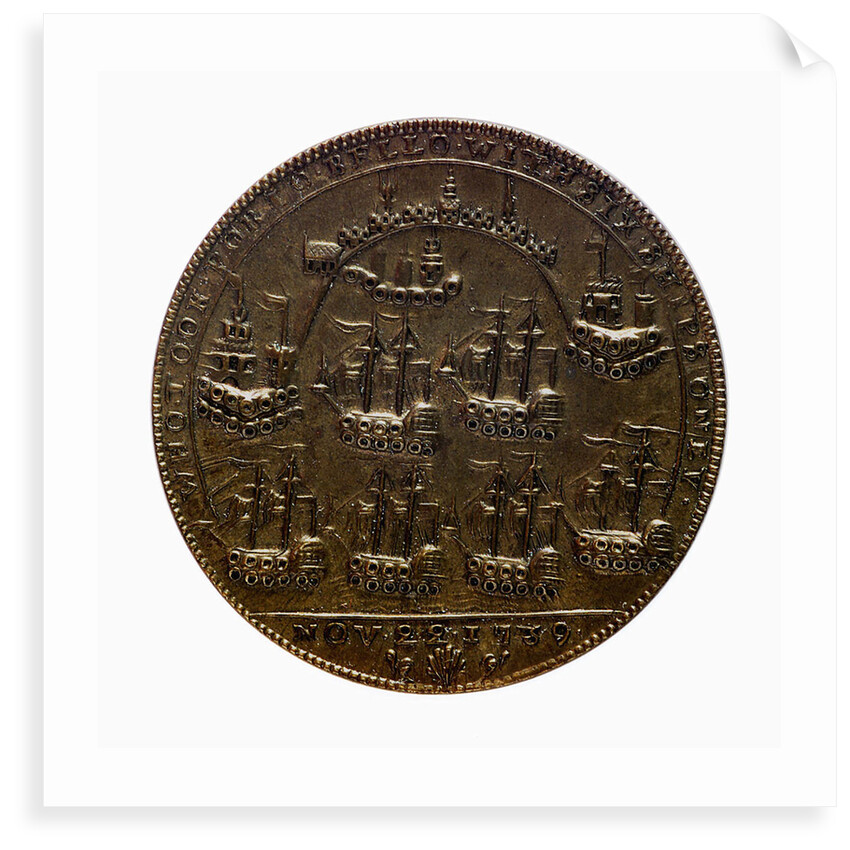Medal commemorating Admiral Edward Vernon (1684-1757) and the capture of Porto Bello, 1739; reverse by unknown