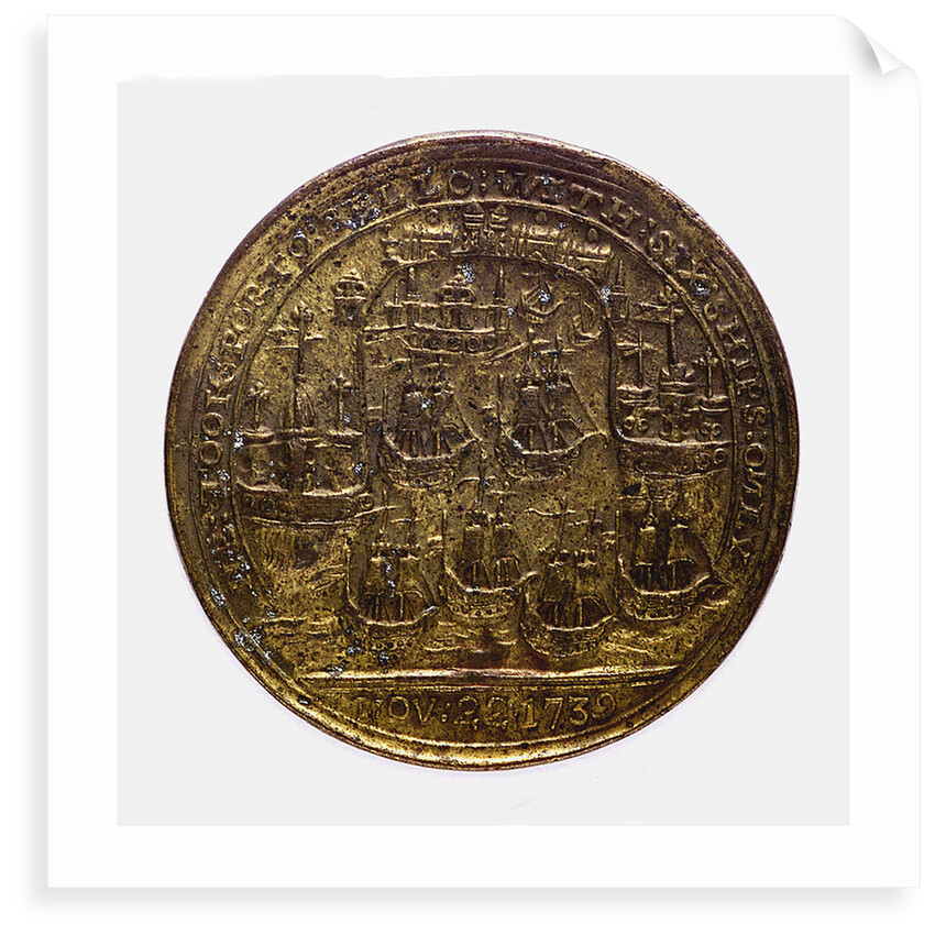 Medal commemorating Admiral Edward Vernon (1684-1757) and the capture of Porto Bello, 1739; reverse by unknown