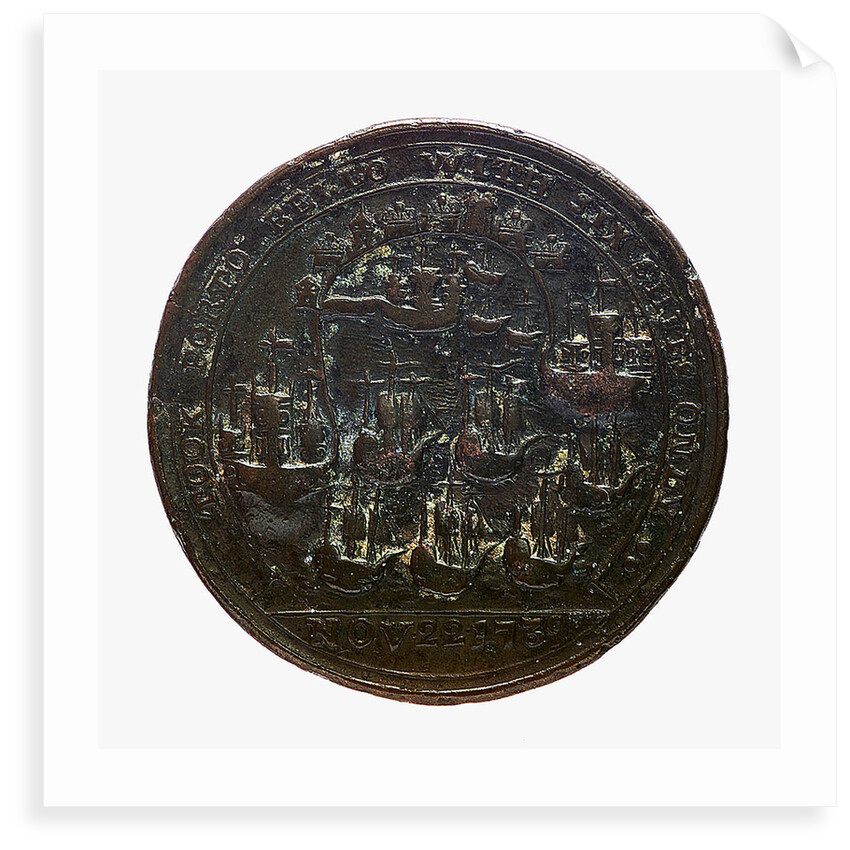 Medal commemorating Admiral Edward Vernon (1684-1757) and the capture of Porto Bello, 1739; reverse by unknown