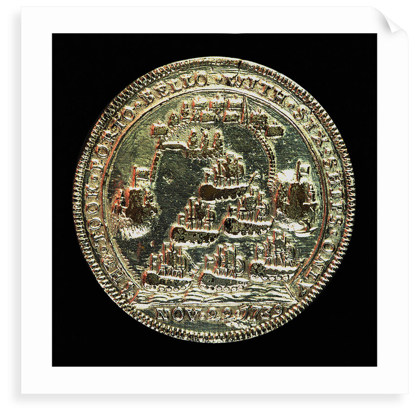 Medal commemorating Admiral Edward Vernon (1684-1757) and the capture of Porto Bello, 1739; reverse by unknown