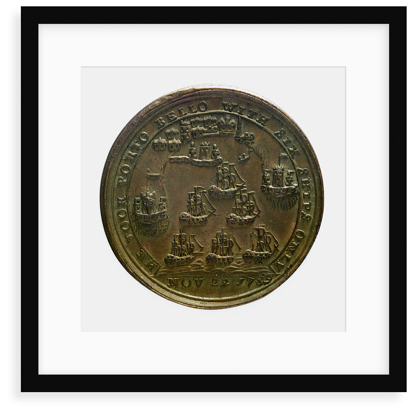 Medal commemorating Admiral Edward Vernon (1684-1757) and the capture of Porto Bello, 1739; reverse by Unknown