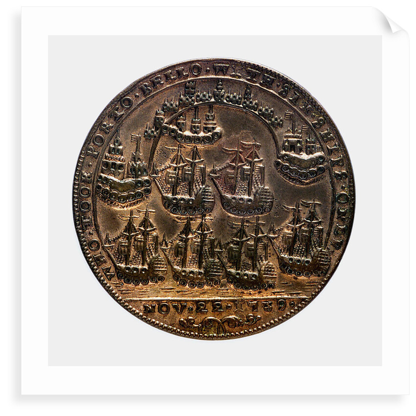 Medal commemorating Admiral Edward Vernon (1684-1757) and the capture of Porto Bello, 1739; reverse by unknown