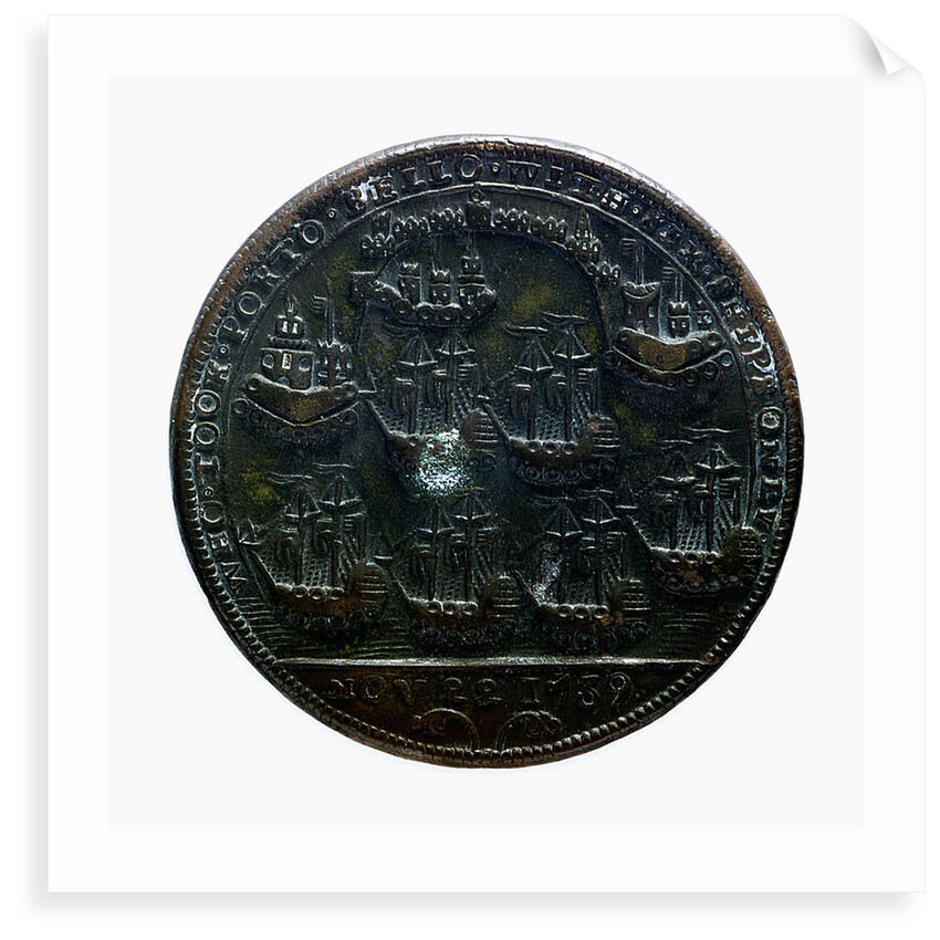 Medal commemorating Admiral Edward Vernon (1684-1757) and the capture of Porto Bello, 1739; reverse by unknown