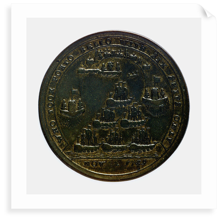 Medal commemorating Admiral Edward Vernon (1684-1757) and the capture of Porto Bello, 1739; reverse by G. Bradbury