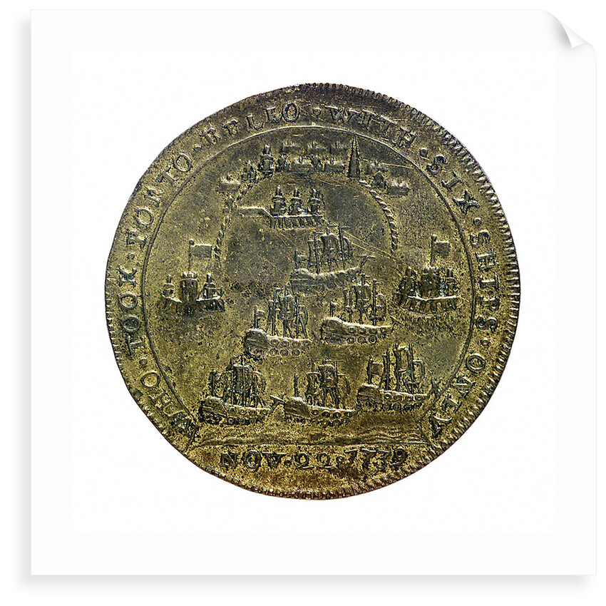 Medal commemorating Vernon's capture of Porto Bello, 1739 and proposed attack on Havana 1741; reverse by Unknown