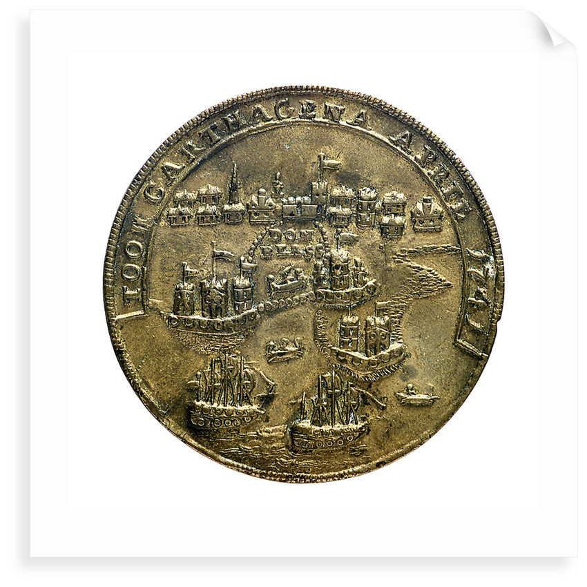 Medal commemorating Admiral Edward Vernon (1684-1757) and Admiral Sir Chaloner Ogle (1681?-1750), the attack on Cartagena, 1741; reverse by unknown