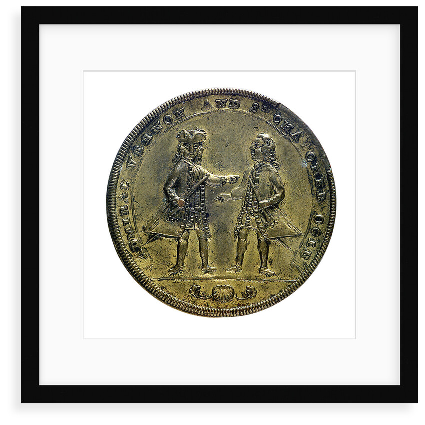 Medal commemorating Admiral Edward Vernon (1684-1757) and Admiral Sir Chaloner Ogle (1681?-1750), the attack on Cartagena, 1741; obverse by Unknown