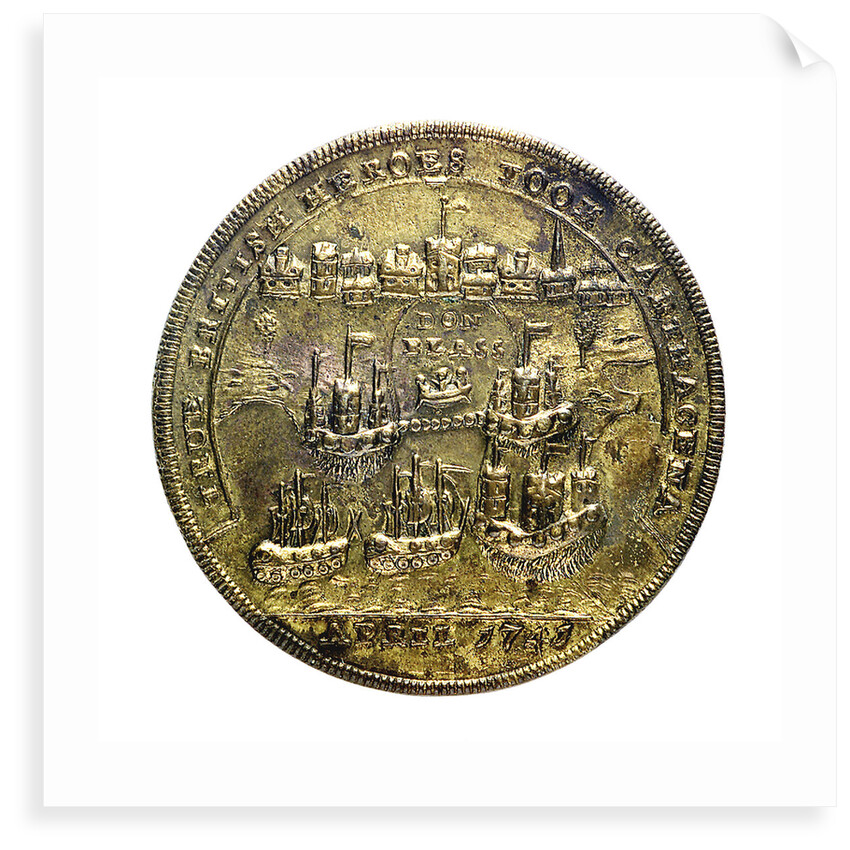 Medal commemorating Admiral Edward Vernon (1684-1757) and Admiral Sir Chaloner Ogle (1681?-1750), the attack on Cartagena, 1741; reverse by unknown