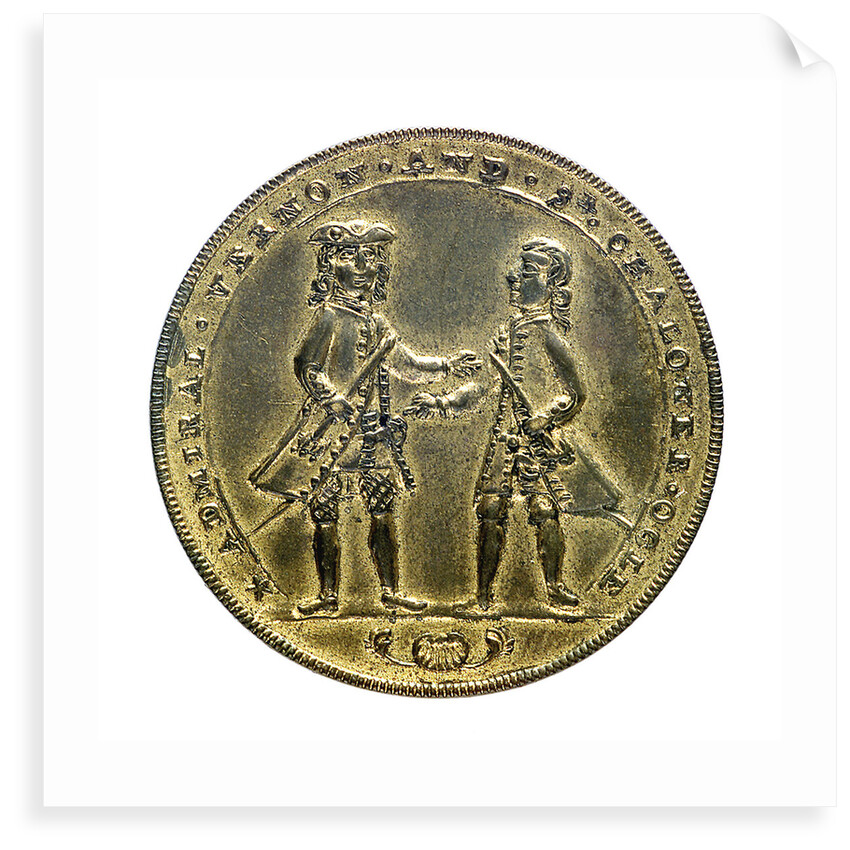 Medal commemorating Admiral Edward Vernon (1684-1757) and Admiral Edward Vernon (1684-1757), the attack on  Cartagena, 1741; obverse by unknown