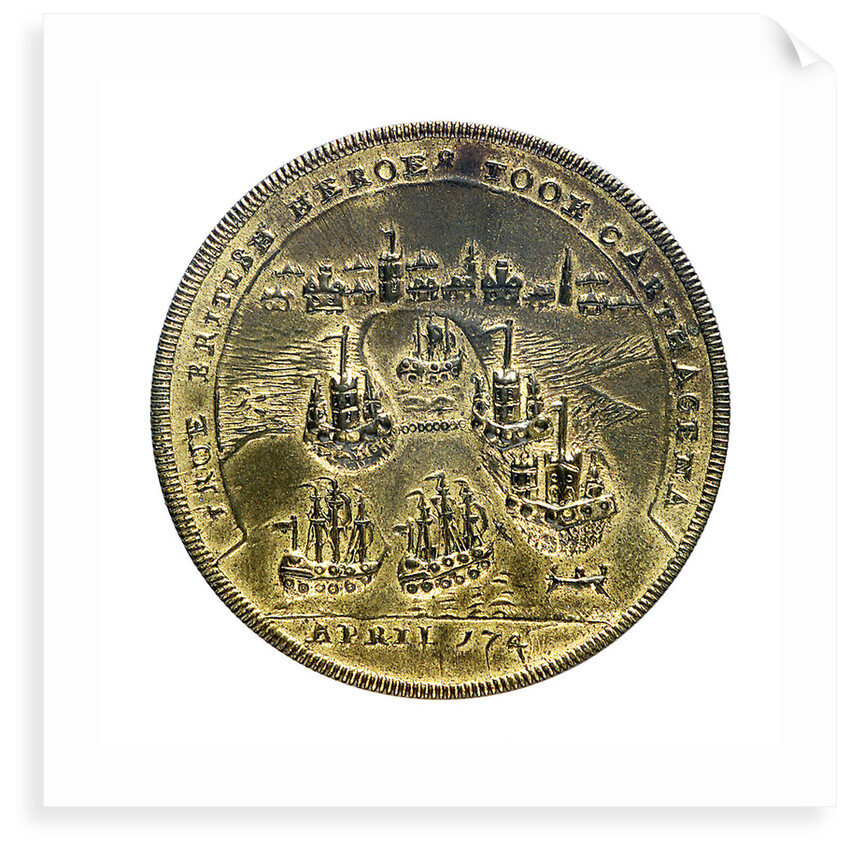 Medal commemorating Admiral Edward Vernon (1684-1757) and Admiral Edward Vernon (1684-1757), the attack on  Cartagena, 1741; reverse by Unknown