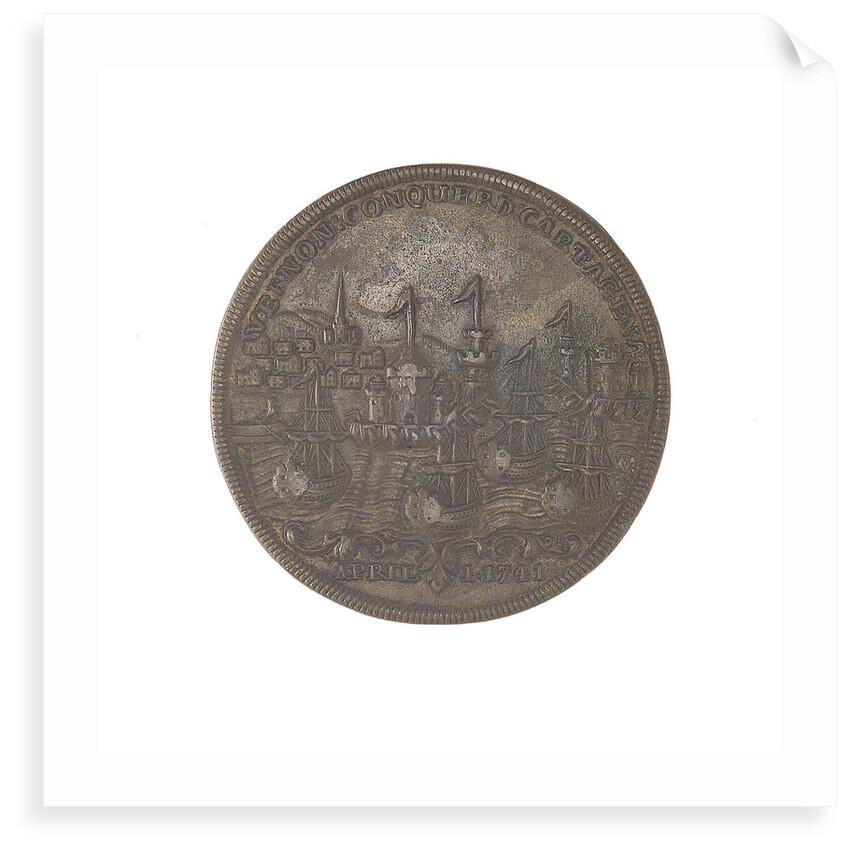 Medal commemorating Admiral Edward Vernon (1684-1757), Admiral Sir Chaloner Ogle (1681?-1750) and General Thomas Wentworth, the attack on Cartagena, 1741 by unknown