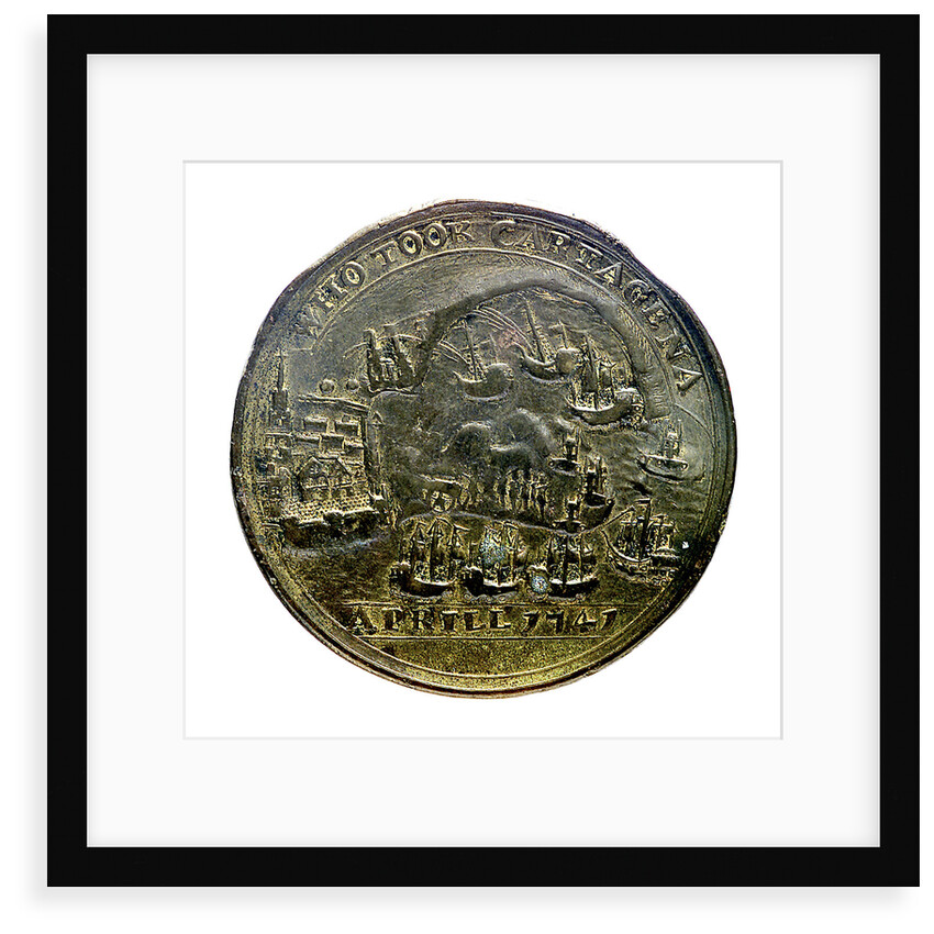 Medal commemorating Admiral Edward Vernon (1684-1757), Admiral Sir Chaloner Ogle (1681?-1750), and General Thomas Wentworth, the attack on Cartagena, 1741; reverse by unknown