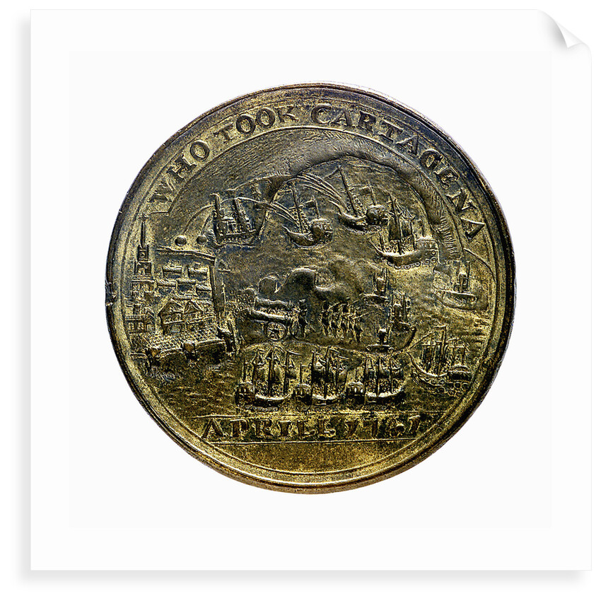 Medal commemorating Admiral Edward Vernon (1684-1757), Admiral Sir Chaloner Ogle (1681?-1750), and General Thomas Wentworth, the attack on Cartagena, 1741; reverse by unknown