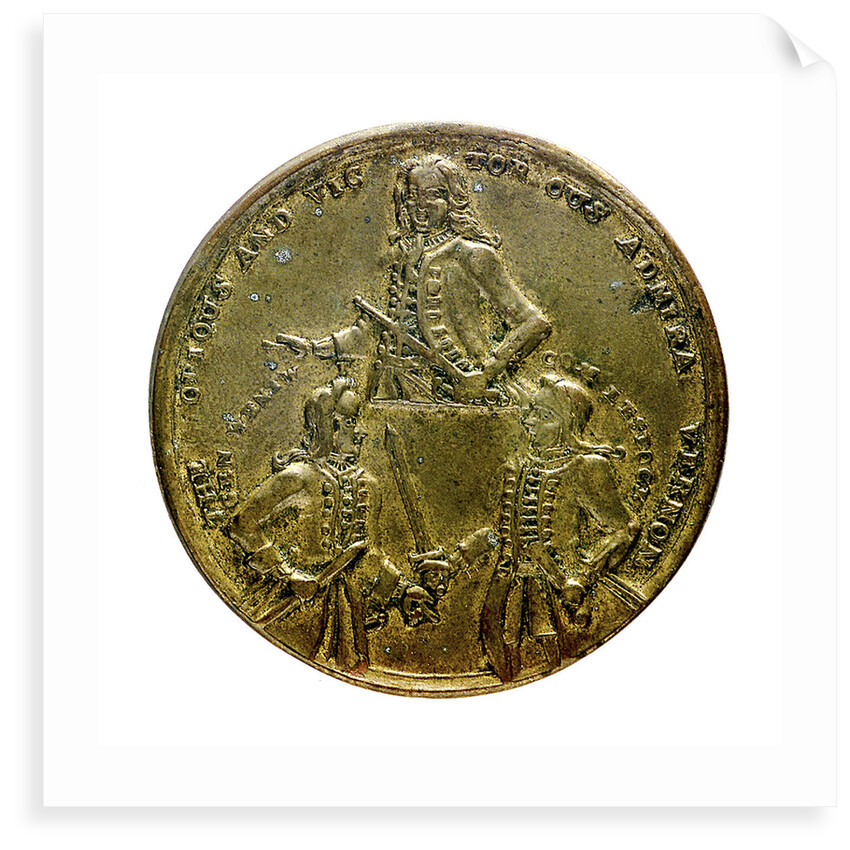 Medal commemorating Admiral Edward Vernon (1684-1757), Admiral Sir Chaloner Ogle (1681?-1750), and General Thomas Wentworth, the attack on Cartagena, 1741; obverse by unknown