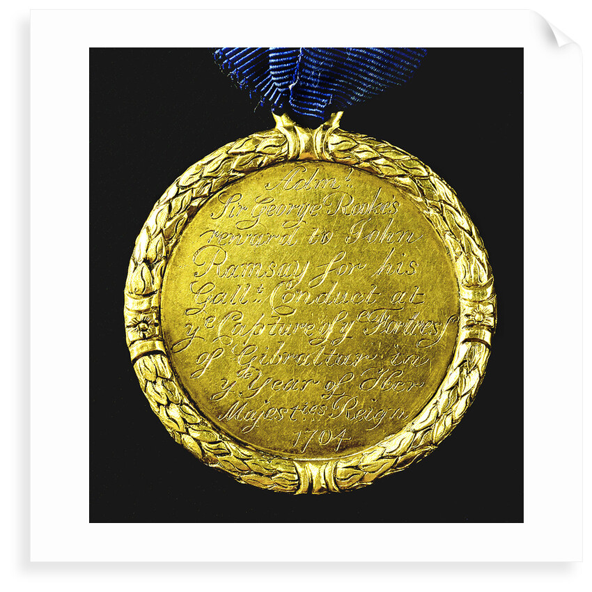 Medal commemorating the capture of Gibraltar, 1704; reverse by J. Croker