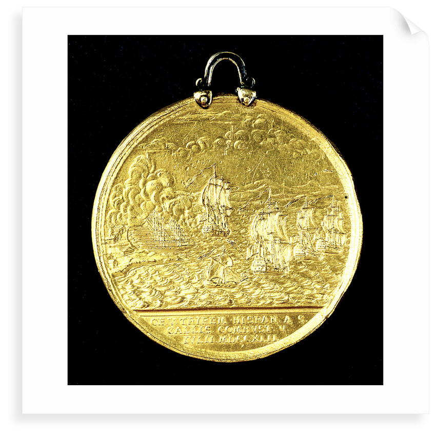 Medal commemorating the Spanish galleys destroyed, 1742; reverse by Thomas Pingo