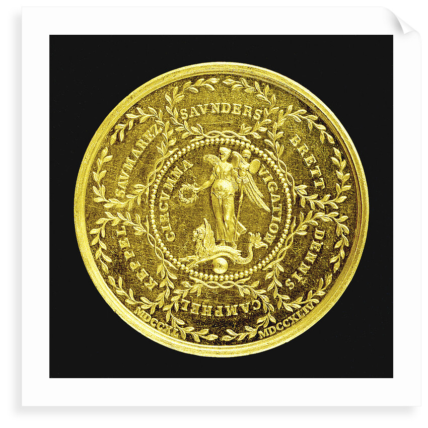 Medal commemorating the Battle of Cape Finisterre, 1747 and Admiral Lord Anson's voyage, 1740-4; reverse by Thomas Pingo
