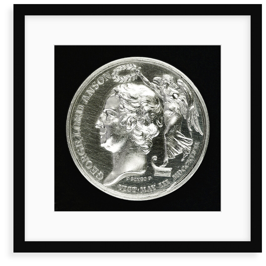 Medal commemorating the Battle of Cape Finisterre and Admiral Lord Anson's voyage, 1740-4; obverse by Thomas Pingo