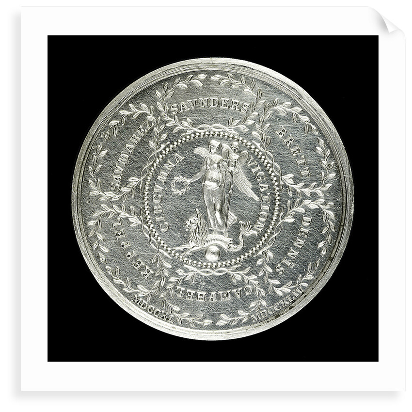 Medal commemorating the Battle of Cape Finisterre and Admiral Lord Anson's voyage, 1740-4; reverse by Thomas Pingo