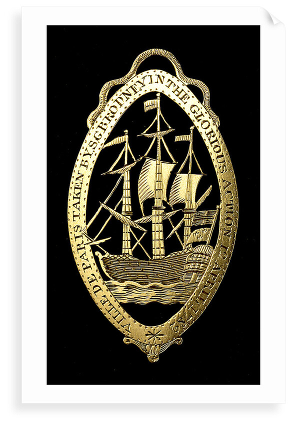 Badge commemorating the Battle of the Saints, 1782; reverse by unknown
